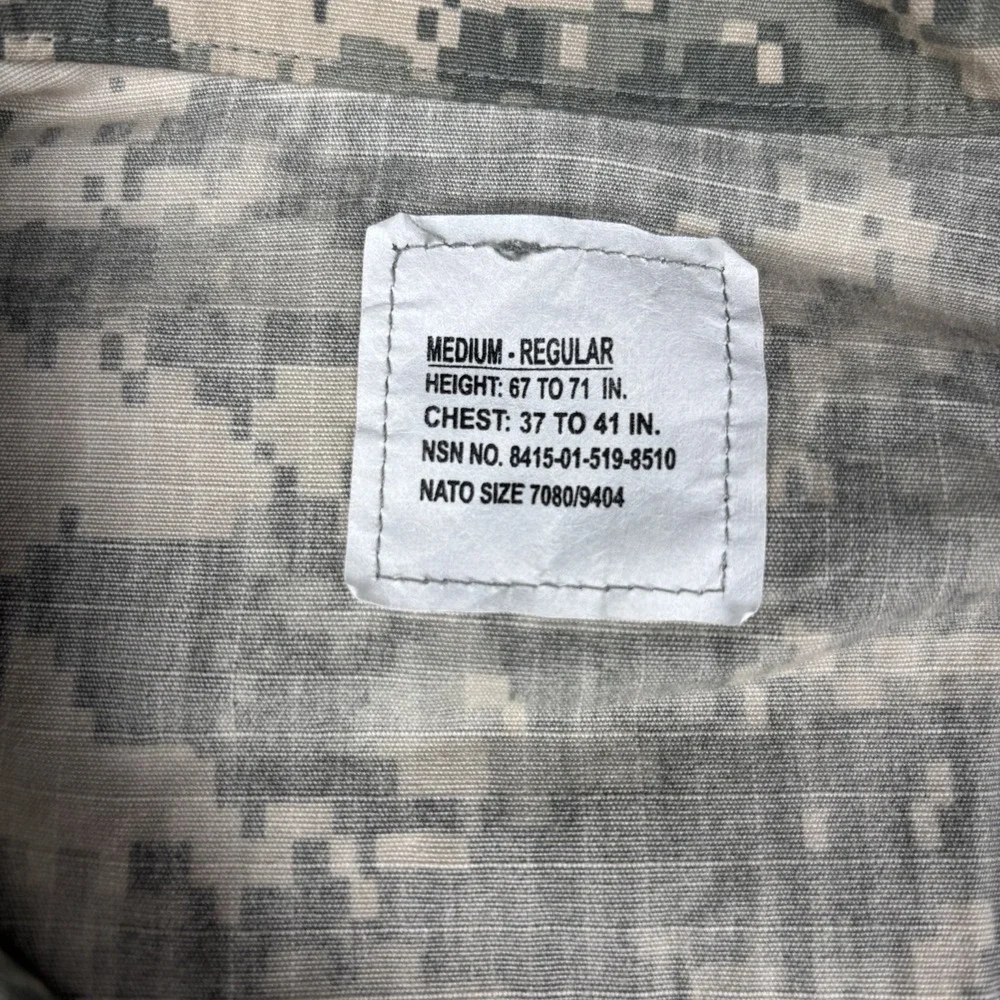 Army Combat Jacket Medium Regular Digital Camo Ripstop Uniform Military Full Zip